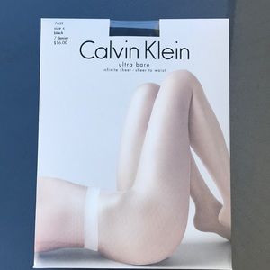 Calvin Klein sheer to waist black Pantyhose